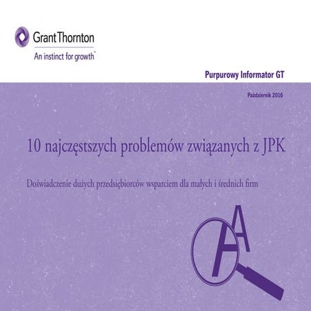 10 najczęstszych problemów związanych z JPK