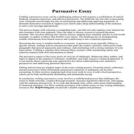 Pursuasive Essay
