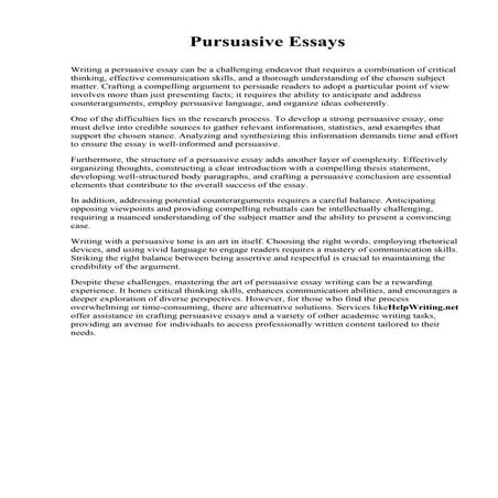 Pursuasive Essays. American Andragogy University