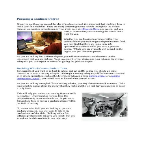 Spencer Schar - Taking the Next Step with a Graduate Degree | PDF
