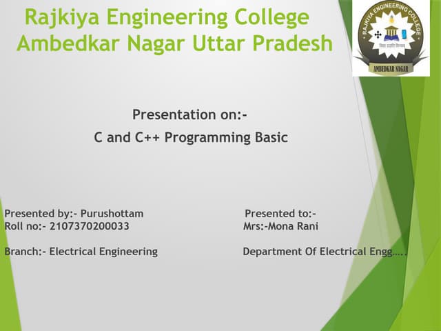 C and C++ programming basics for Beginners.pptx