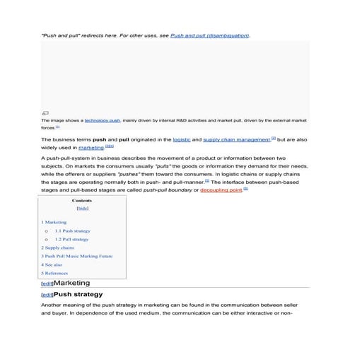 Push and pull -strategy