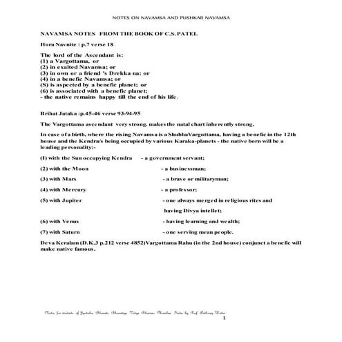 VEDIC ASTROLOGY:NAVAMSA AND PUSHKAR NAVAMSA