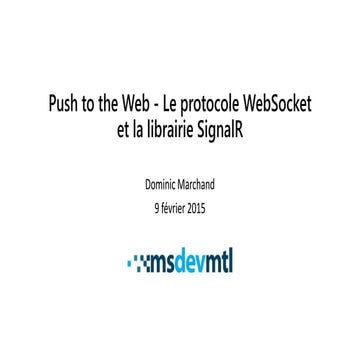 Push to the web -  Websocket et SignalR