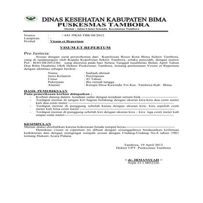 Puskesmas tambora visum