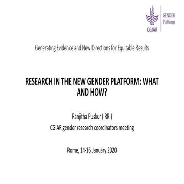 Research in the new gender platform: What and how?