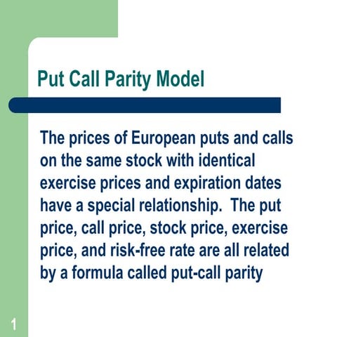 Put call parity relation | PPTX