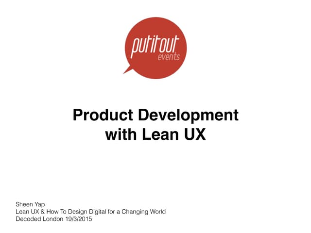 Product Development with Lean UX