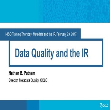 Putnam Data Quality and the IR