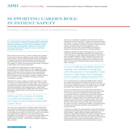 Putting a smile on the culture of safety frame work