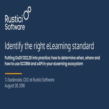 Identify the right eLearning standard: Putting DoDI 1322.26 into practice