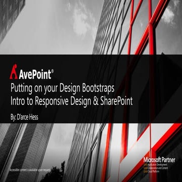 Putting on Your Design Bootstraps: Intro to Responsive Design and SharePoint