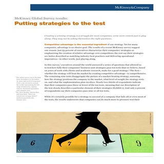 McKinsey: Putting strategies to the...