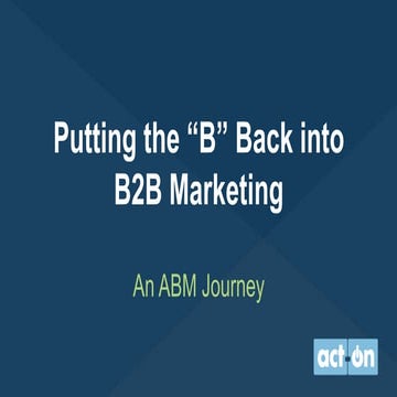 Putting the "B" back in B2B