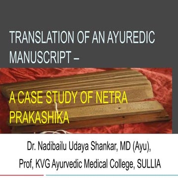 translating medical manuscript-  netra prakashika, 