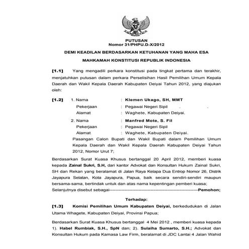 putusan_sidang_31 PHPU DEIYAI