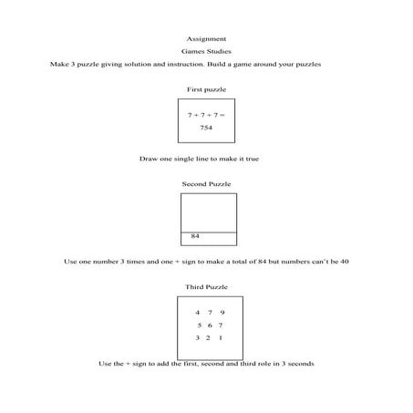 Puzzle games | DOCX