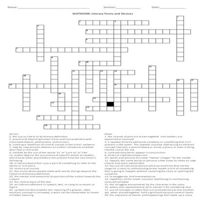 Puzzle Literature Terms and Devices