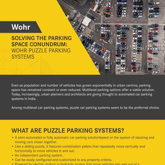 SOLVING THE PARKING SPACE CONUNDRUM: WOHR PUZZLE PARKING SYSTEMS