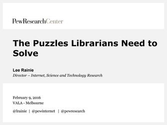 The Puzzles Librarians Need to Solve - Vala 2016