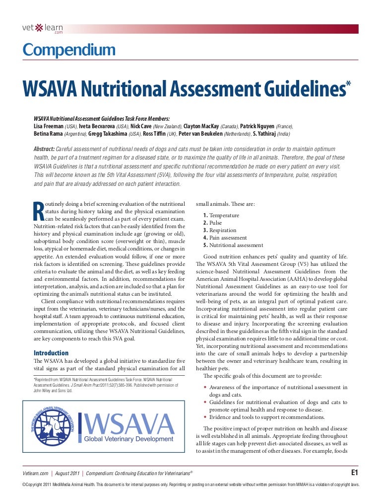 wsava nutrition