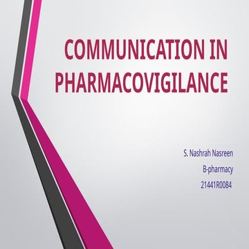 communication in pharmacovigilance for B pharmacy and Pharm D