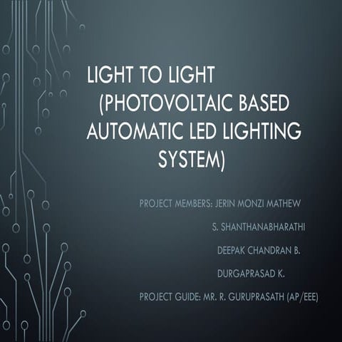 Photovoltaic-Based Automatic LED Lighting System for Energy Efficiency ...