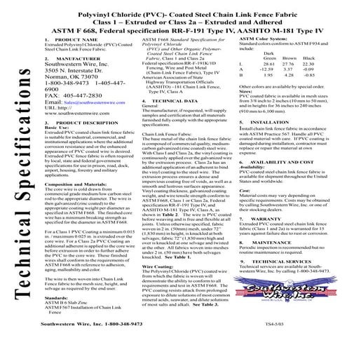 Extruded and Bonded Chain Link F668 Class 1 and 2a | PDF