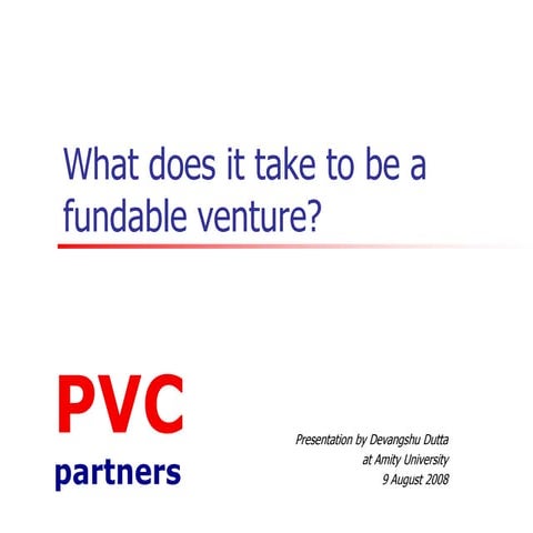 Is my venture "fundable"?