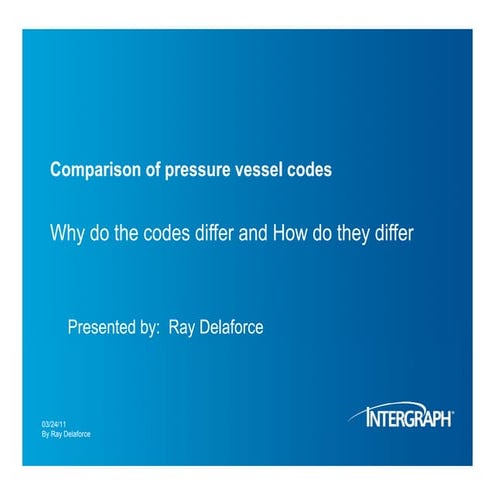 Comparison of Various Pressure Vessel Codes