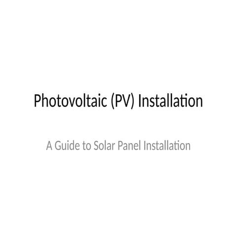 Pv Installation Presentationsolardomain Pptx