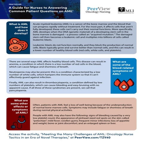 Meeting the Many Challenges of AML: Oncology Nurse Tactics in an Era of Novel...