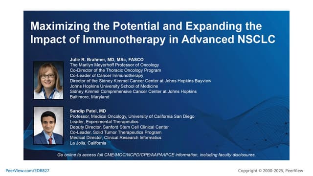 Maximizing the Potential and Expanding the Impact of Immunotherapy in Advanced NSCLC