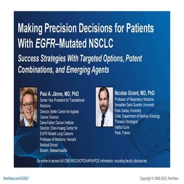 Making Precision Decisions for Patients With EGFRm NSCLC: Success ...