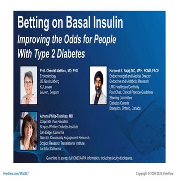 Betting on Basal Insulin: Improving the Odds for People With Type 2 ...