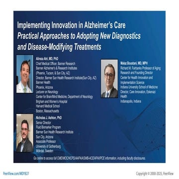 Implementing Innovation in Alzheimer’s Care: Practical Approaches to ...