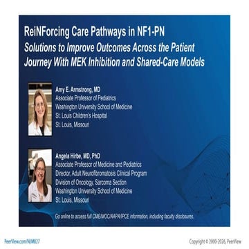 ReiNForcing Care Pathways in NF1-PN: Solutions to Improve Outcomes ...