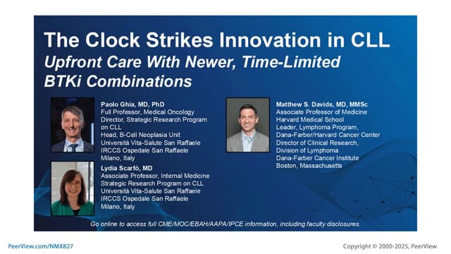 The Clock Strikes Innovation in CLL: Upfront Care With Newer, Time-Limited BTKi Combinations