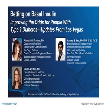 Betting on Basal Insulin: Improving the Odds for People With Type 2 ...