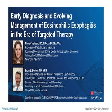 Early Diagnosis and Evolving Management of Eosinophilic Esophagitis in ...