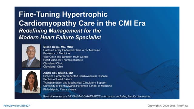 Fine-Tuning Hypertrophic Cardiomyopathy Care in the CMI Era: Redefining Manag...