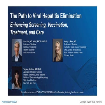 The Path to Viral Hepatitis Elimination: Enhancing Screening ...