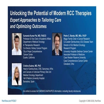 Unlocking the Potential of Modern RCC Therapies: Expert Approaches to ...