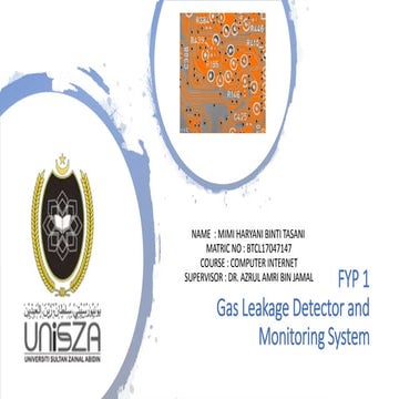 GAS TANK LEAKAGE DETECTOR AND MONITORING SYSTEM | PPTX