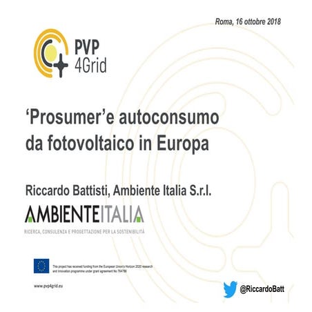 'Prosumer' e autoconsumo da fotovoltaico in Europa | PDF