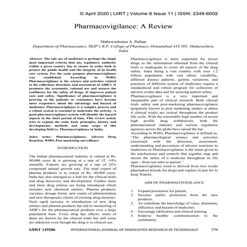 Pharmacovigilance: A review