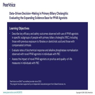 Data-Driven Decision-Making in Primary Biliary Cholangitis: Evaluating the Expanding Evidence Base for PPAR Agonists
