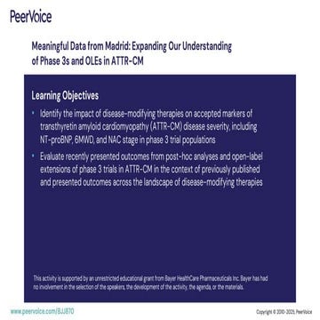 Meaningful Data From Madrid: Expanding Our Understanding of Phase 3s and OLEs in ATTR-CM