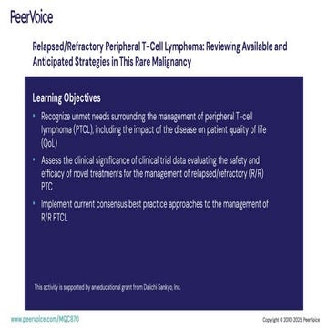 Relapsed/Refractory Peripheral T-Cell Lymphoma: Reviewing Available and Anticipated Strategies in This Rare Malignancy
