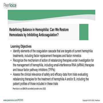 Redefining Balance in Hemophilia: Can We Restore Hemostasis by ...